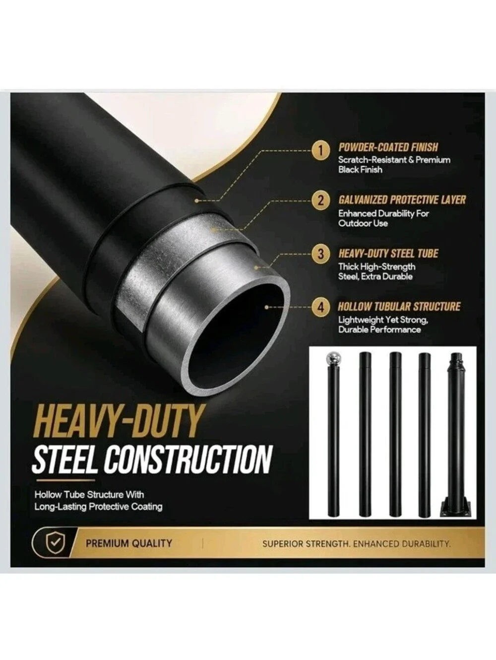 Street Light Pole 16 FT, Adjustable Heavy Duty Outdoor Metal Lamp...